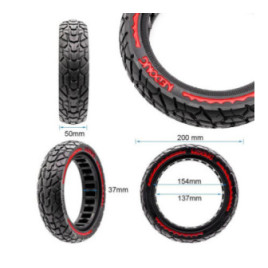 Олекотена солидна офроуд гума за тротинетка 8.5x2 | Червена лента