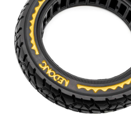 Олекотена солидна офроуд гума за тротинетка 10x2.125-6.5 / B34 | Жълта лента