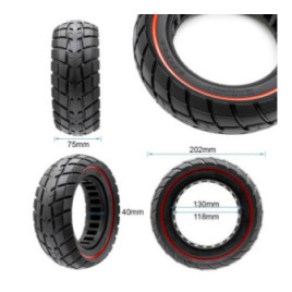 Олекотена солидна офроуд гума за тротинетка 8.5x3 / B55 | Червена лента