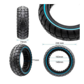 Олекотена солидна офроуд гума за тротинетка 10x2.75-6.5 / B55 | Синя лента