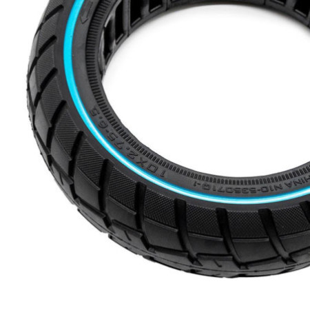 Олекотена солидна офроуд гума за тротинетка 10x2.75-6.5 / B55 | Синя лента