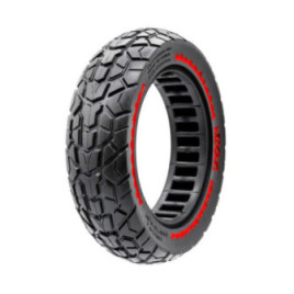 Олекотена солидна офроуд гума за тротинетка 10x2.5 / B44 | Червена лента