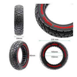 Олекотена солидна офроуд гума за тротинетка 10x2.5 / B44 | Червена лента