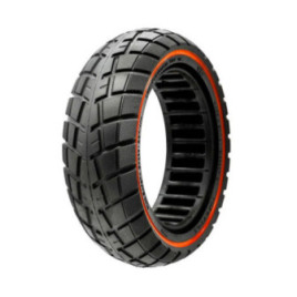 Олекотена солидна офроуд гума за тротинетка 10x2.75-6.5 / B55 | Червена лента