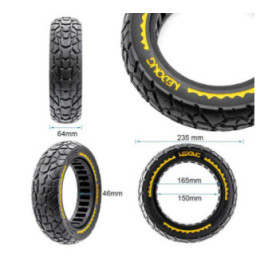Олекотена солидна офроуд гума за тротинетка 10x2.5 / B44 | Жълта лента
