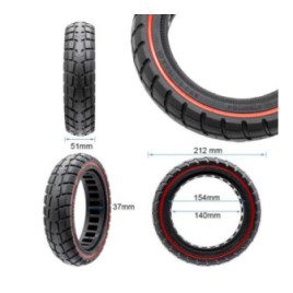 Олекотена солидна офроуд гума за тротинетка 230x50 / 9x2-6.1 / B34 | Червена лента