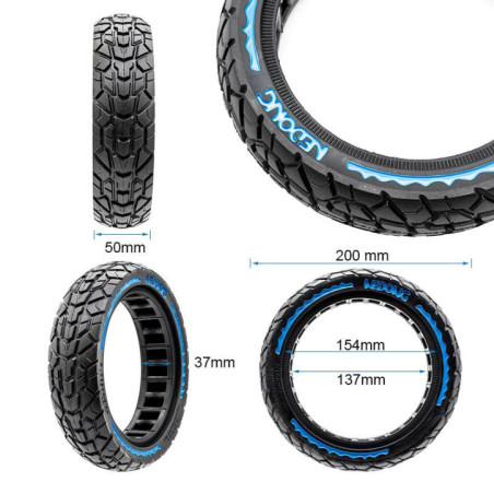 Олекотена солидна офроуд гума за тротинетка 8.5x2 | Синя лента