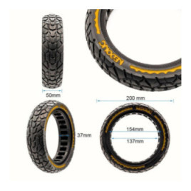 Олекотена солидна офроуд гума за тротинетка 8.5x2 | Жълта лента
