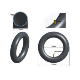 Вътрешна гума за тротинетка 10x2 | Прав вентил