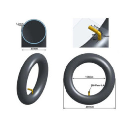 Вътрешна гума за тротинетка 10x2.125 | Крив вентил 90x90