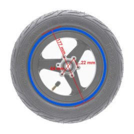 Комплект външна гума с джанта за тротинетка 6.5 инча | Синя лента