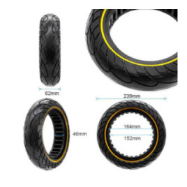 Олекотена солидна гума за тротинетка 10x2.5 | Жъта лента