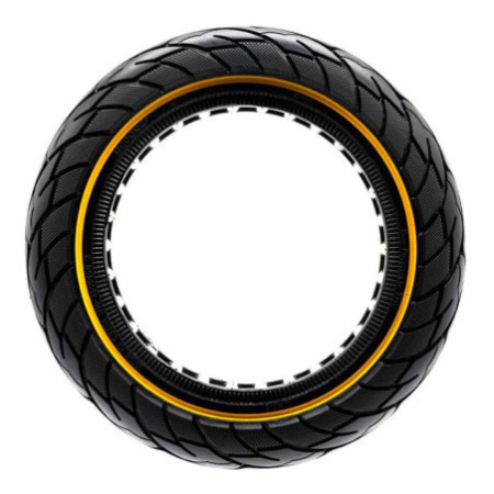 Олекотена солидна гума за тротинетка 10x2.5 | Жъта лента