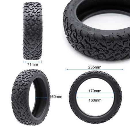 Безкамерна външна гума за тротинетка 10x2.5-6.5