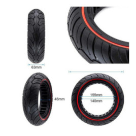 Олекотена солидна гума за тротинетка 9.5x2.5 | Червена лента