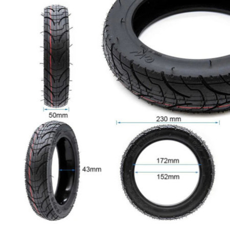 Безкамерна външна гума за тротинетка 9.2x2-6.1 | Гел
