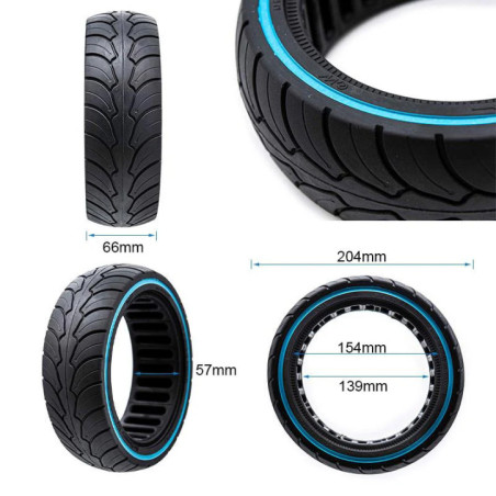 Олекотена солидна гума за тротинетка 8.5x2.5-6.1 / B58 | Синя лента