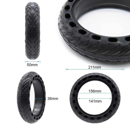 Солидна ненадуваема гума за тротинетка 8.5x2 V2  | Перфорирана