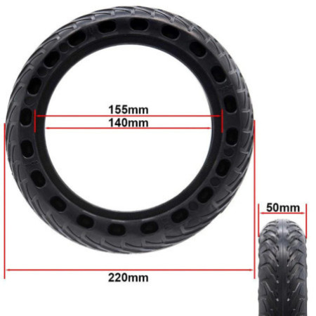 Солидна ненадуваема гума за тротинетка 8.5x2 V2  | Перфорирана