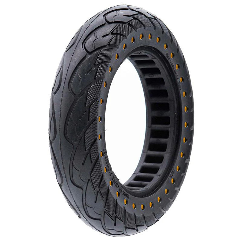 Олекотена солидна гума за тротинетка 10x2.125-6.1 / B34 | Жълти точки