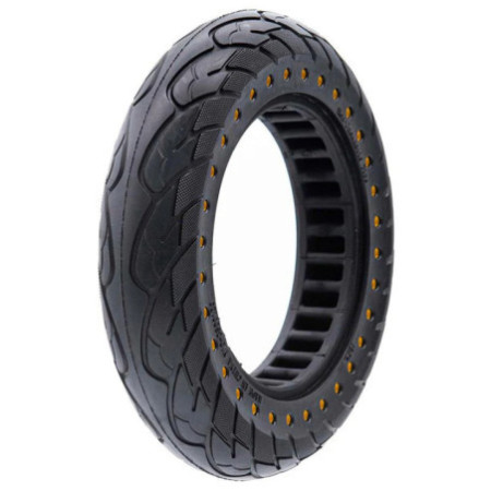 Олекотена солидна гума за тротинетка 10x2.125-6.1 / B34 | Жълти точки