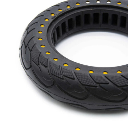 Олекотена солидна гума за тротинетка 10x2.125-6.1 / B34 | Жълти точки