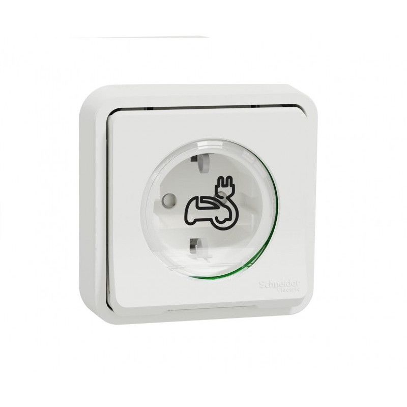 Подсилен бял контакт Schneider за елетромобили - Moveko.bg