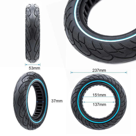 Олекотена солидна гума за тротинетка 10x2.5-6.1 / B44 | Синя лента