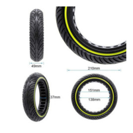Олекотена солидна гума за тротинетка 8.5x2-6.1 / B34 | Флоресцентна лента