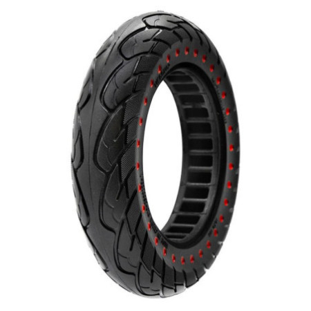 Олекотена солидна гума за тротинетка 10x2.125-6.1 / B34 | Червени точки