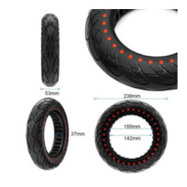 Олекотена солидна гума за тротинетка 10x2.125-6.1 / B34 | Червени точки