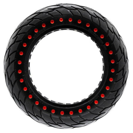Олекотена солидна гума за тротинетка 10x2.125-6.1 / B34 | Червени точки