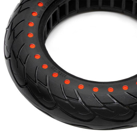 Олекотена солидна гума за тротинетка 10x2.125-6.1 / B34 | Червени точки