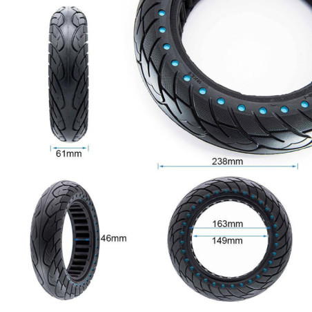 Олекотена солидна гума за тротинетка 10x2.5-6.1/B44 | Сини точки