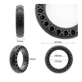 Солидна ненадуваема гума за тротинетка 60/70-6.5/B44 (10x2.5-6.5) за Ninebot G30