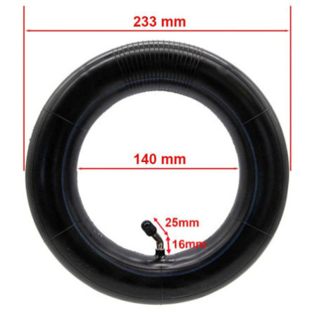 Вътрешна гума за тротинетка 10x2.5 | Крив вентил 135x45°