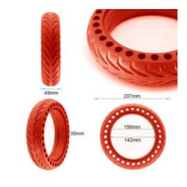 Перфорирана солидна гума за тротинетка 8.5x2-6.1 / B34 | Червена