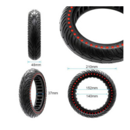Олекотена солидна гума за тротинетка 8.5x2-6.1 / B34 | Червени точки