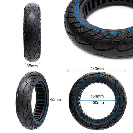 Олекотена солидна гума за тротинетка 10x2.5-6.1 / B44 | Синя лента