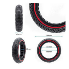 Олекотена солидна гума за тротинетка 8.5x2-6.1 / B34 | Червена лента