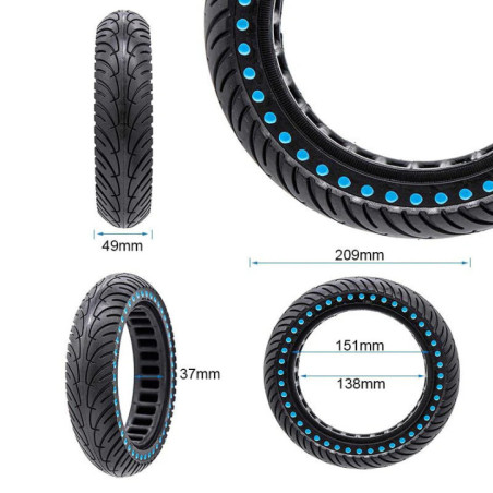 Олекотена солидна гума за тротинетка 8.5x2-6.1 / B34 | Сини точки