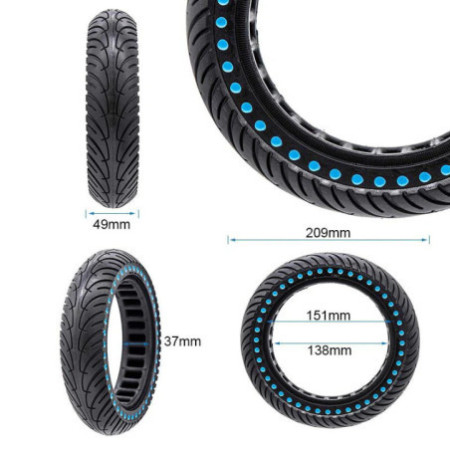 Олекотена солидна гума за тротинетка 8.5x2-6.1 / B34 | Сини точки