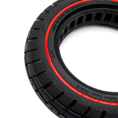 Олекотена солидна гума за тротинетка 10x2.125-6.1 / B34 | Червена лента