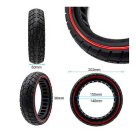 Олекотена солидна гума за тротинетка 8.5x2-6.1 / B34 | Червена лента