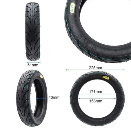 Безкамерна външна гума за тротинетка 9x2-6.1