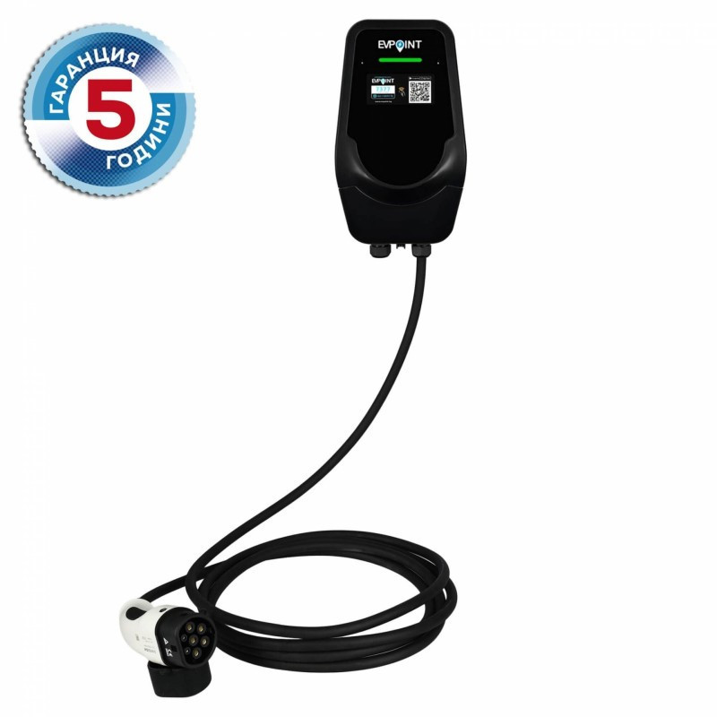 Трифазна зарядна станция с вграден кабел EVPoint EV22 - Moveko.bg